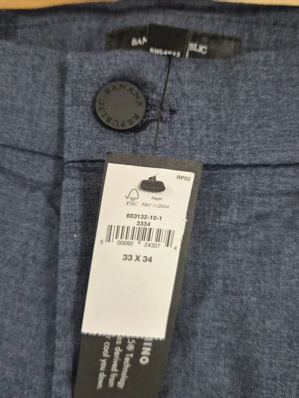 Banana Republic Blue Men’s Chinos - Size 33x34 - New With Tags